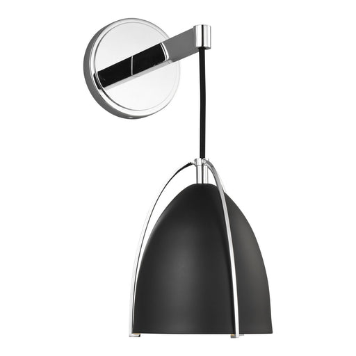 Norman Black Shade Bath Sconce in Chrome
