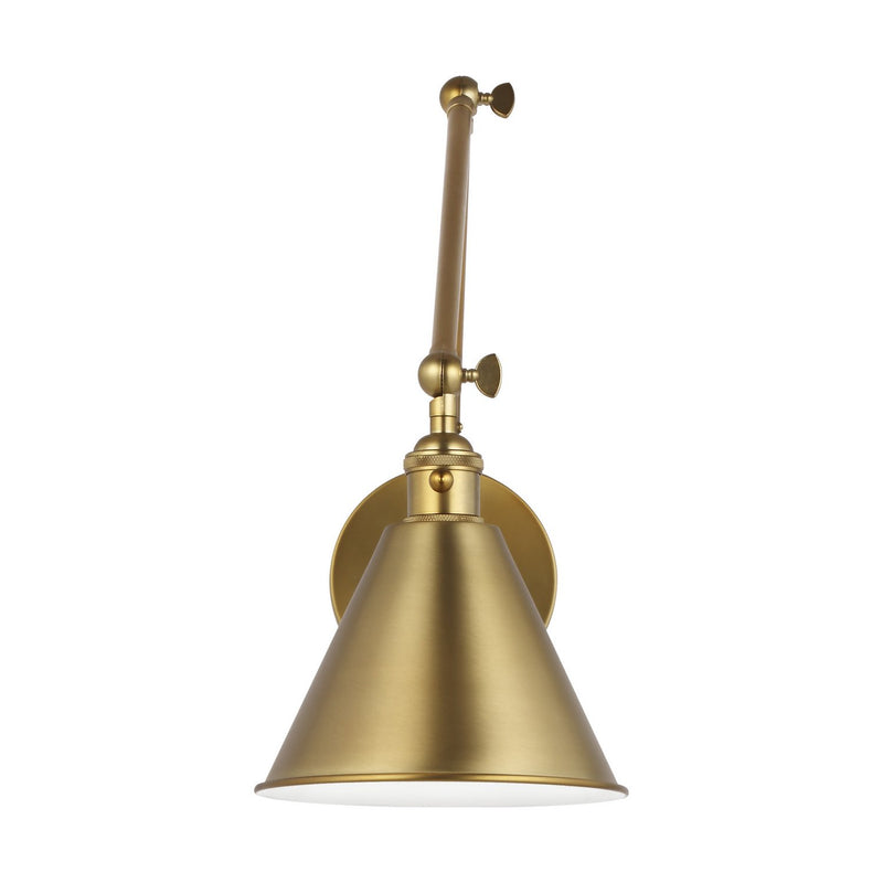 Salem Two-Arm Swing Arm Wall Lamp in Satin Brass