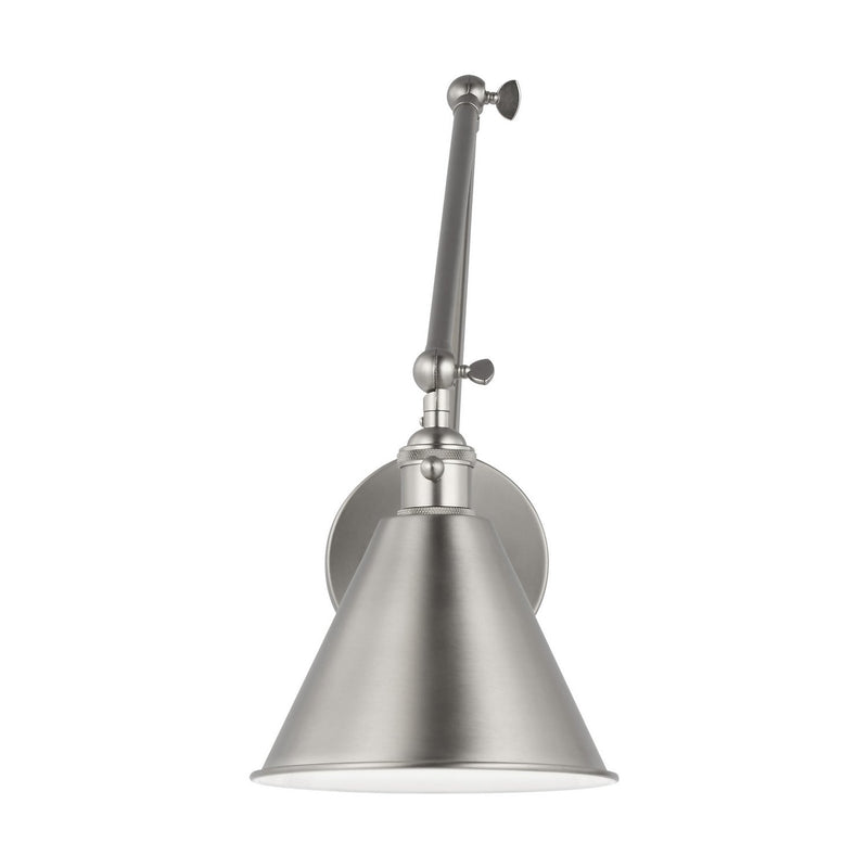 Salem Two-Arm Swing Arm Wall Lamp in Brushed Nickel