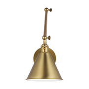 Salem Two-Arm Swing Arm Wall Lamp in Satin Brass