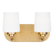 Windom 2-Light Bath Vanity Light in Satin Brass