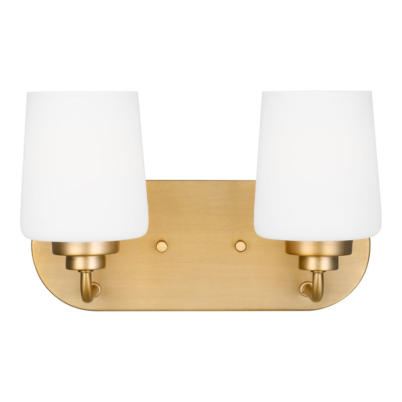 Windom 2-Light Bath Vanity Light in Satin Brass