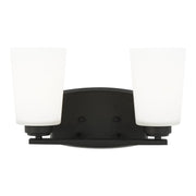 Franport 2-Light Bath Vanity Light in Midnight Black
