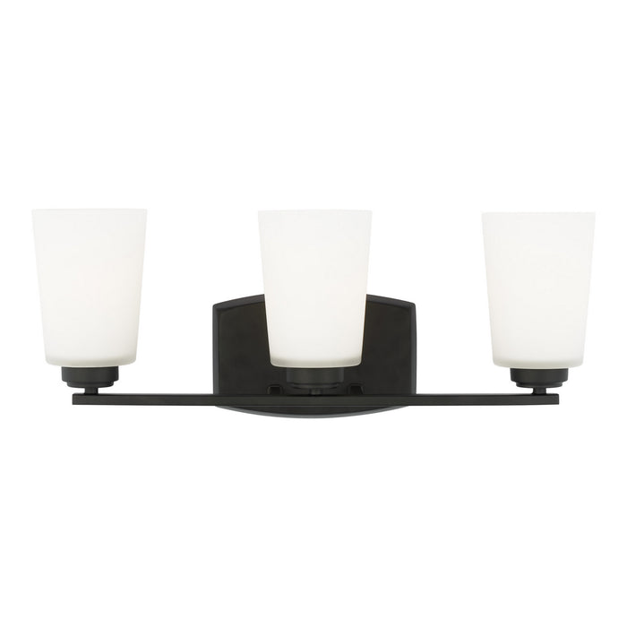 Franport Three Light Wall / Bath in Midnight Black