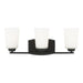 Franport Three Light Wall / Bath in Midnight Black