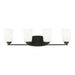 Franport Four Light Wall / Bath in Midnight Black