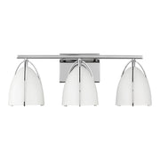 Norman 3-Light White Shade Bath Vanity Light in Chrome