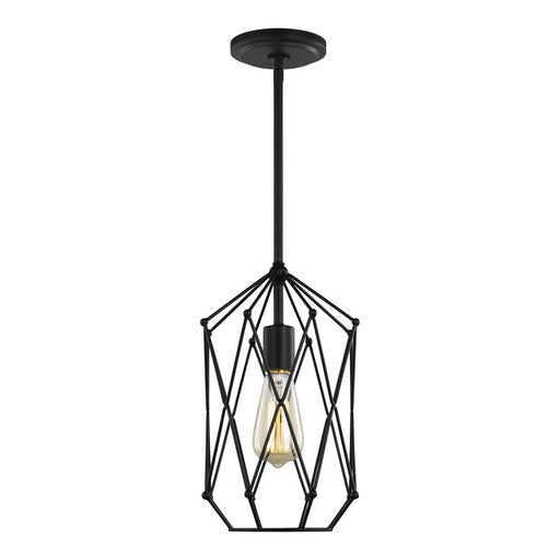 Zarra Small Lantern Pendant in Midnight Black