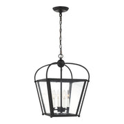 Charleston 4-Light Small Lantern Pendant in Midnight Black