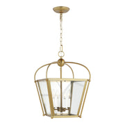 Charleston 4-Light Small Lantern Pendant in Satin Brass