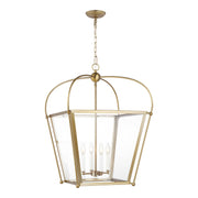 Charleston 4-Light Medium Lantern Pendant in Satin Brass