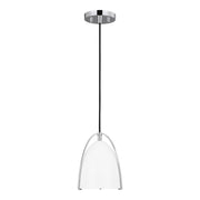 Norman Mini White Shade Pendant in Chrome