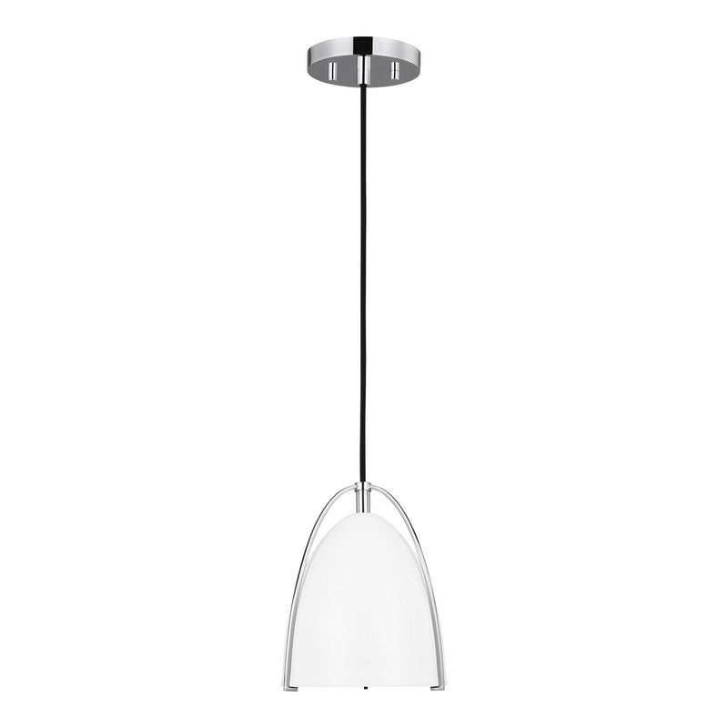 Norman Mini White Shade Pendant in Chrome