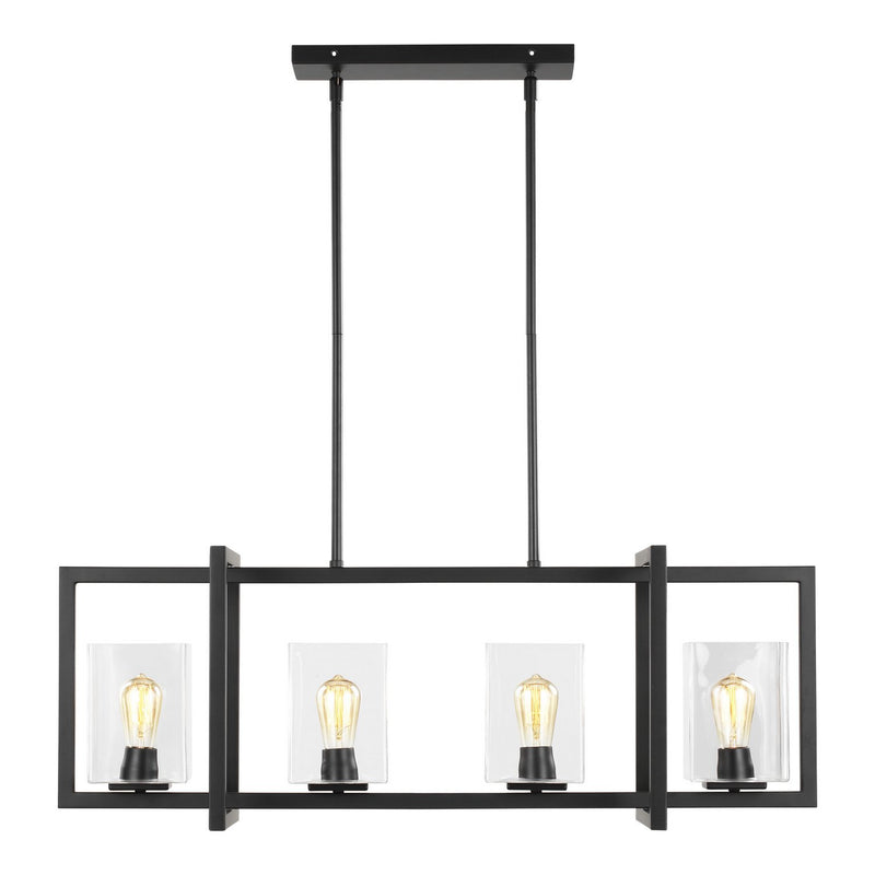 Mitte 4-Light Linear Pendant in Midnight Black
