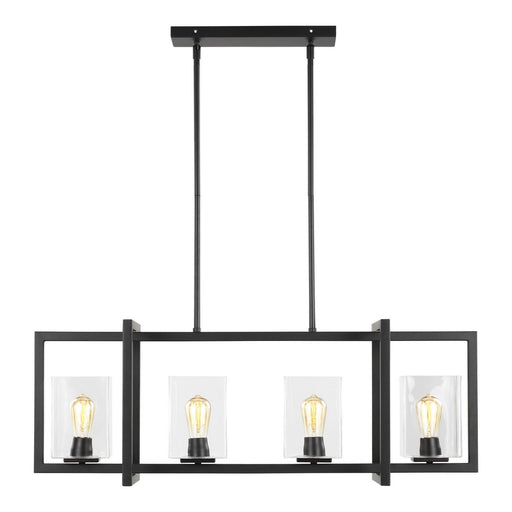 Mitte 4-Light Linear Pendant in Midnight Black