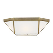 Morrison 2-Light Flush Mount in Satin Brass - Lamps Expo