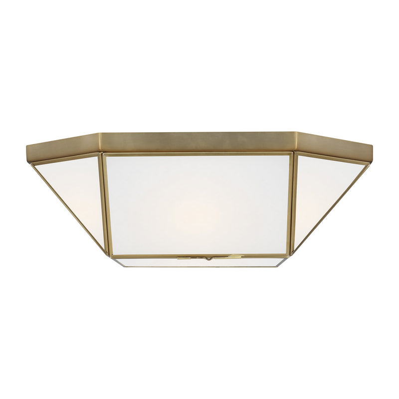 Morrison 2-Light Flush Mount in Satin Brass - Lamps Expo