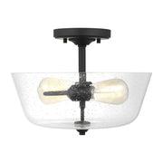 Belton 2-Light Semi-Flush Mount in Midnight Black
