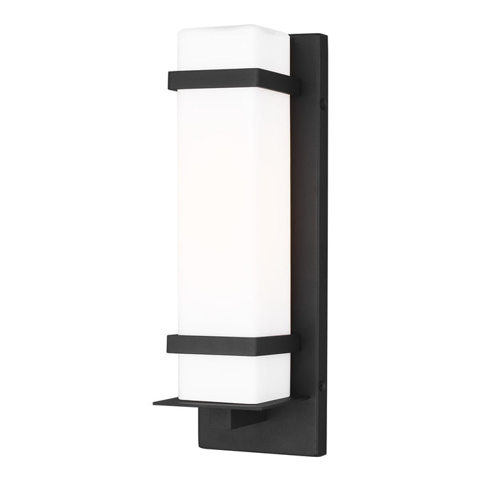 Alban One Light Outdoor Wall Lantern in Black