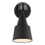 Flood Light Outdoor Wall Sconce with Photo and Motion Sensor in Black