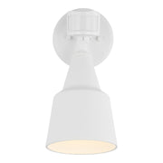 Flood Light Outdoor Wall Sconce with Photo and Motion Sensor in White