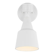Flood Light Outdoor Wall Sconce with Photo and Motion Sensor in White