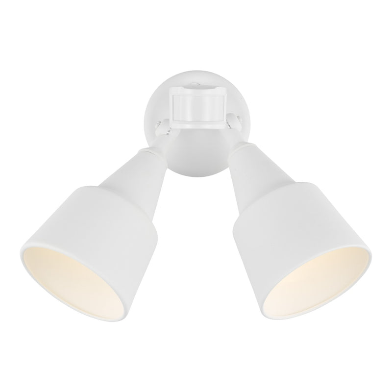 Flood Light Two Light Flood with Photo and Motion Sensor in White