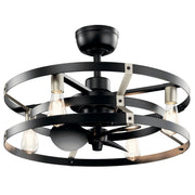 Cavelli 25" Ceiling Fan with Light in Satin Black