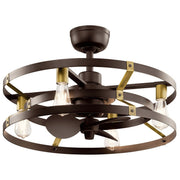 Cavelli 25" Ceiling Fan with Light in Satin Natural Bronze