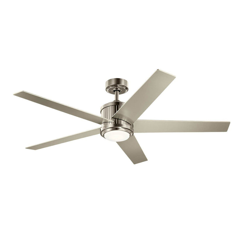 Brahm 56" Ceiling Fan with Light in Brushed Stainless Steel