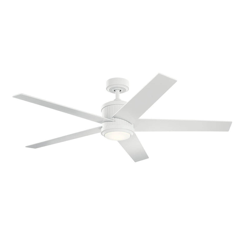 Brahm 56" Ceiling Fan with Light in Matte White