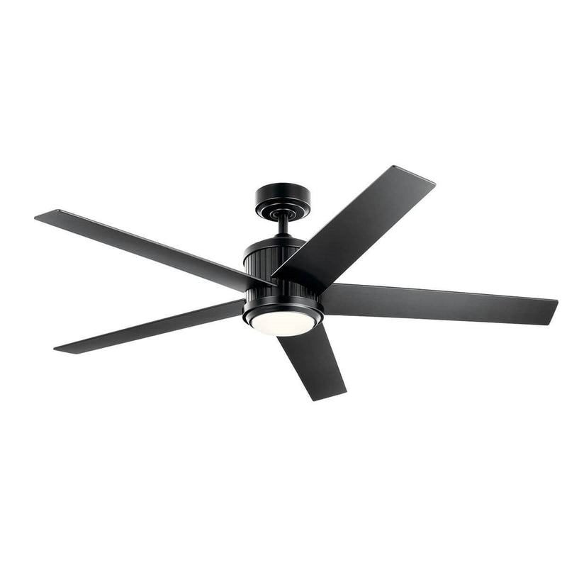 Brahm 56" Ceiling Fan with Light in Satin Black