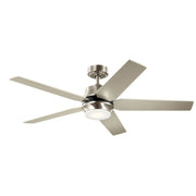 Maeve 52" Ceiling Fan with Light in Brushed Stainless Steel