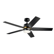 Maeve 52" Ceiling Fan with Light in Satin Black