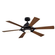 Gentry Lite 52" Outdoor Ceiling Fan with Light in Distressed Black