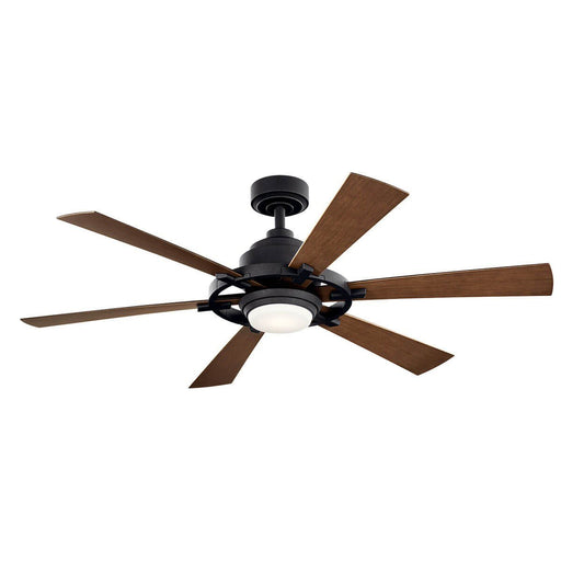 Gentry Lite 52" Outdoor Ceiling Fan with Light in Distressed Black