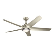 Kapono 52" Ceiling Fan with Light in Brushed Nickel