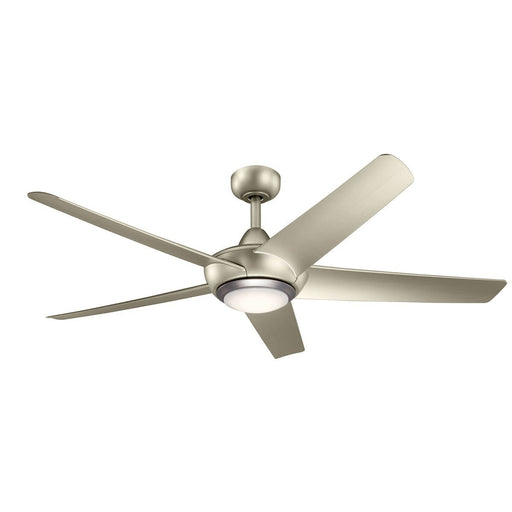 Kapono 52" Ceiling Fan with Light in Brushed Nickel