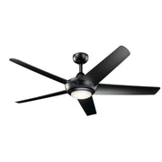 Kapono 52" Ceiling Fan with Light in Satin Black