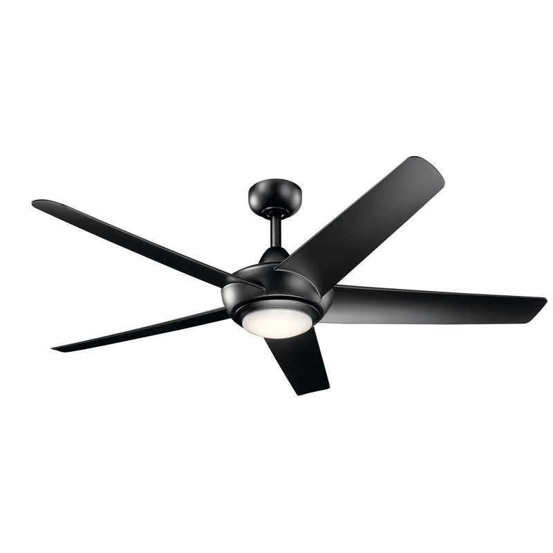 Kapono 52" Ceiling Fan with Light in Satin Black