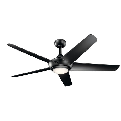 Kapono 52" Ceiling Fan with Light in Satin Black