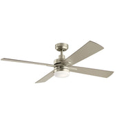 Lija 52" Ceiling Fan with Light in Brushed Nickel