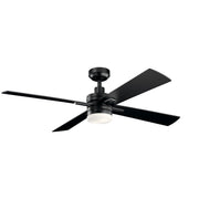 Lija 52" Ceiling Fan with Light in Satin Black