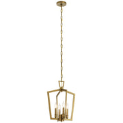 Abbotswell 4-Light Lantern Pendant in Natural Brass