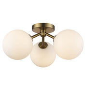 Haskell 3-Light 16" Flush Mount in Antique Gold