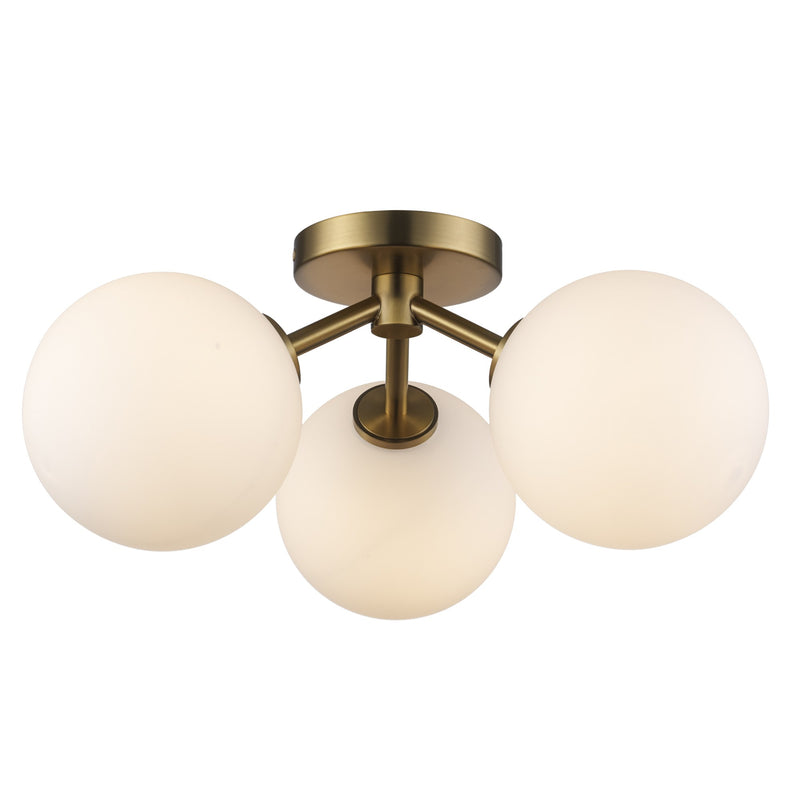 Haskell 3-Light 16" Flush Mount in Antique Gold