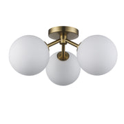Haskell 3-Light 16" Flush Mount in Antique Gold