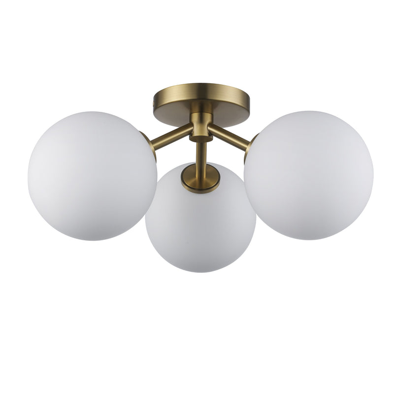 Haskell 3-Light 16" Flush Mount in Antique Gold