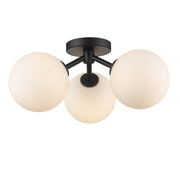 Haskell 3-Light 16" Flush Mount in Black