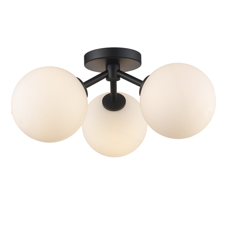 Haskell 3-Light 16" Flush Mount in Black